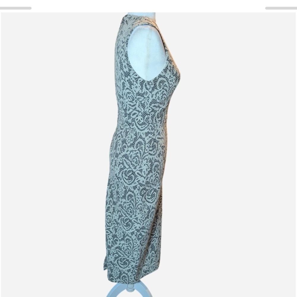Pre-owned Alice+Olivia Lilia Lace Textured Plunge V Neck Midi Sheath Dress - Picture 8 of 16